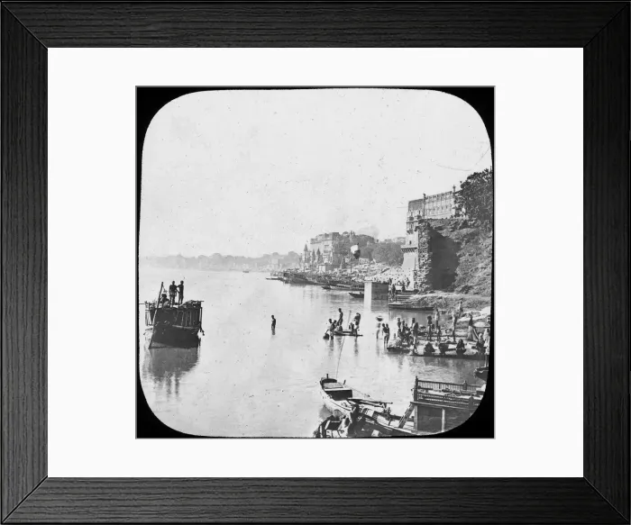 Framed Print : Bathing ghat at Benares, India, late 19th or early 20th century Framed Print : Bathing ghat at Benares, India, late 19th or early 20th century