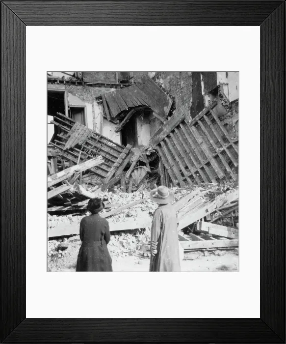 Framed Print : House destroyed by a bomb, Armentieres, France, World War I, c1914-c1918. Artist: Nightingale & Co Framed Print : House destroyed by a bomb, Armentieres, France, World War I, c1914-c1918. Artist: Nightingale & Co