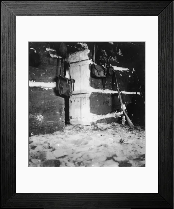 Framed Print : Interior of a German dugout, World War I, c1914-c1918. Artist: Nightingale & Co Framed Print : Interior of a German dugout, World War I, c1914-c1918. Artist: Nightingale & Co