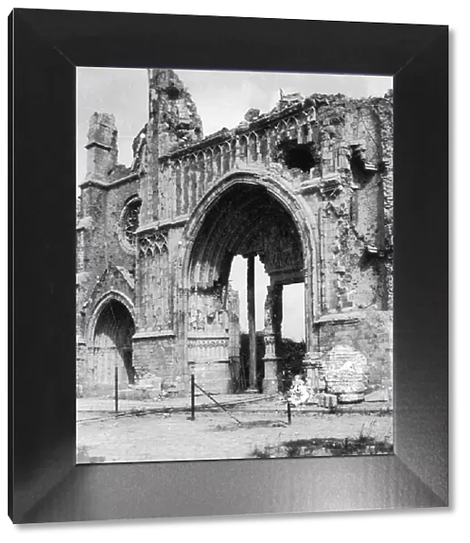 Ruins of the cathedral, Ypres, Belgium, World War I, c1914-c1918. Artist: Nightingale & Co