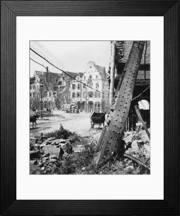 Framed Print : The Grand Place, Arras, France, World War I, c1914-c1918. Artist: Nightingale & Co Framed Print : The Grand Place, Arras, France, World War I, c1914-c1918. Artist: Nightingale & Co