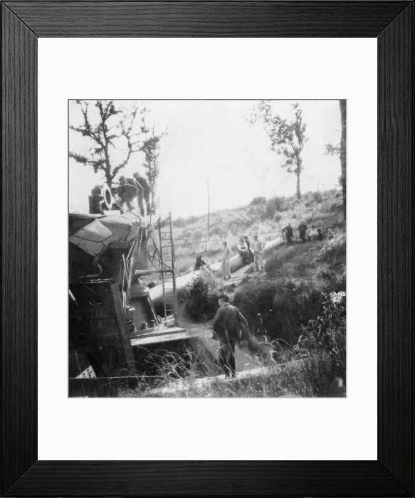 Framed Print : Big Bertha, the German gun that shelled Paris, World War I, c1918. Artist: Nightingale & Co Framed Print : Big Bertha, the German gun that shelled Paris, World War I, c1918. Artist: Nightingale & Co