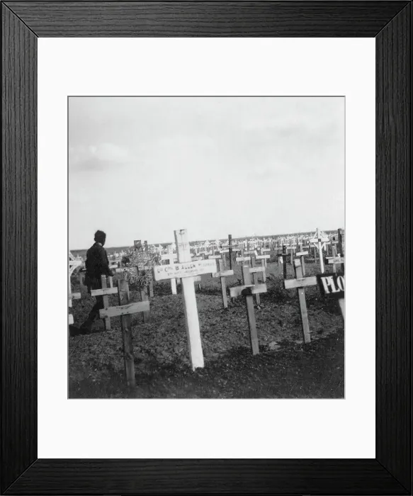 Framed Print : British war cemetery, Gouzeaucourt, France, World War I, c1917-c1918. Artist: Nightingale & Co Framed Print : British war cemetery, Gouzeaucourt, France, World War I, c1917-c1918. Artist: Nightingale & Co