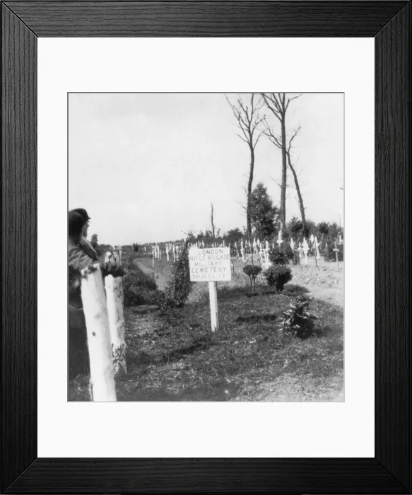 Framed Print : London Rifle Brigade Cemetery, Ploegsteert, Belgium, World War I, c1918. Artist: Nightingale & Co Framed Print : London Rifle Brigade Cemetery, Ploegsteert, Belgium, World War I, c1918. Artist: Nightingale & Co