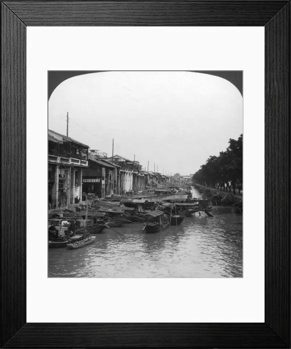 Framed Print : The crowded canal, from the English Bridge, Canton, China, 1901. Artist: HC White Framed Print : The crowded canal, from the English Bridge, Canton, China, 1901. Artist: HC White