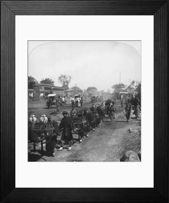 Framed Print : Chinese funeral procession, bearing food for the departed spirit, Peking (Beijing), China, 1901. Artist: HC White Framed Print : Chinese funeral procession, bearing food for the departed spirit, Peking (Beijing), China, 1901. Artist: HC White
