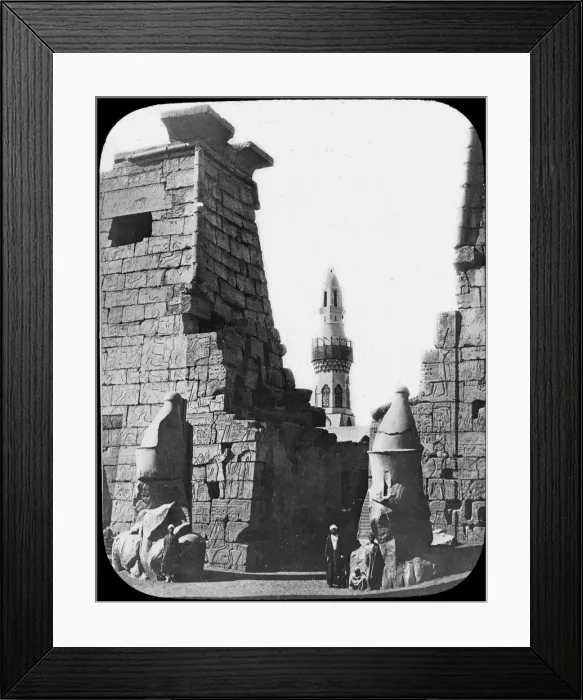 Framed Print : Minaret and ruins of Luxor Temple, Luxor, Egypt, c1890. Lantern slide. Artist: Newton & Co Framed Print : Minaret and ruins of Luxor Temple, Luxor, Egypt, c1890. Lantern slide. Artist: Newton & Co