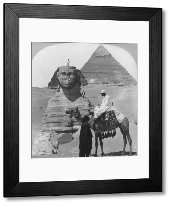 Framed Print : The Great Sphinx of Giza, Egypt, 1899. Artist: The Fine Art Photographers Co Framed Print : The Great Sphinx of Giza, Egypt, 1899. Artist: The Fine Art Photographers Co