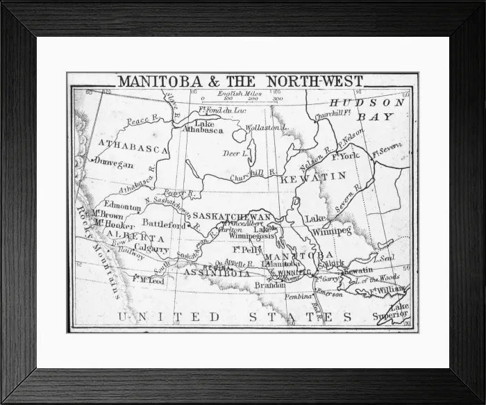 Framed Print : Map of Manitoba and the Northwest, Canada, c1893. Artist: George Philip & Son Ltd Framed Print : Map of Manitoba and the Northwest, Canada, c1893. Artist: George Philip & Son Ltd