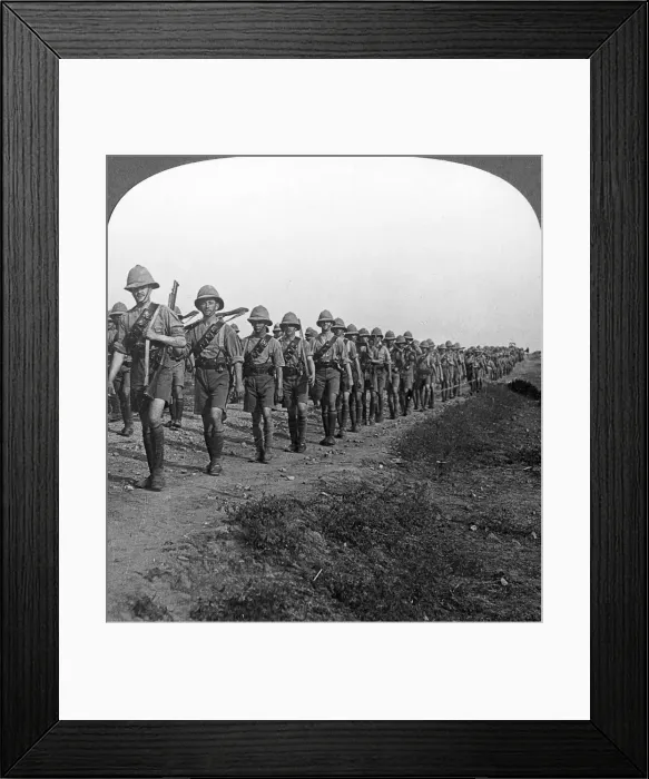 Framed Print : On the long march through torrid heat to Baghdad, World War I, c1914-c1917. Artist: Realistic Travels Publishers Framed Print : On the long march through torrid heat to Baghdad, World War I, c1914-c1917. Artist: Realistic Travels Publishers