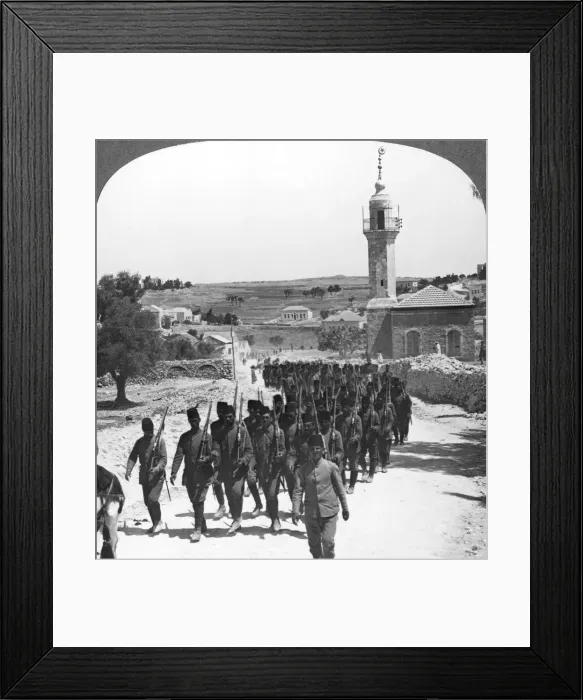 Framed Print : Defeated Turkish soldiers, Palestine, World War I, c1917-c1918. Artist: Realistic Travels Publishers Framed Print : Defeated Turkish soldiers, Palestine, World War I, c1917-c1918. Artist: Realistic Travels Publishers