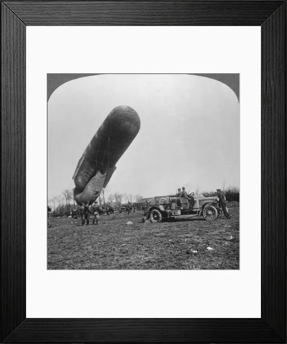 Framed Print : Observation balloon about to ascend, World War I, c1914-c1918. Artist: Realistic Travels Publishers Framed Print : Observation balloon about to ascend, World War I, c1914-c1918. Artist: Realistic Travels Publishers