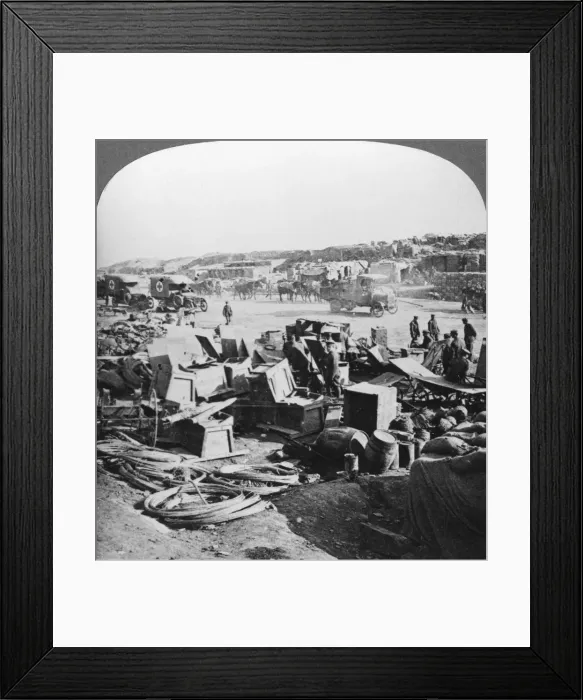 Framed Print : Supplies landed at Suvla Bay, Turkey, Gallipoli landings, World War I, 1915. Artist: Realistic Travels Publishers Framed Print : Supplies landed at Suvla Bay, Turkey, Gallipoli landings, World War I, 1915. Artist: Realistic Travels Publishers
