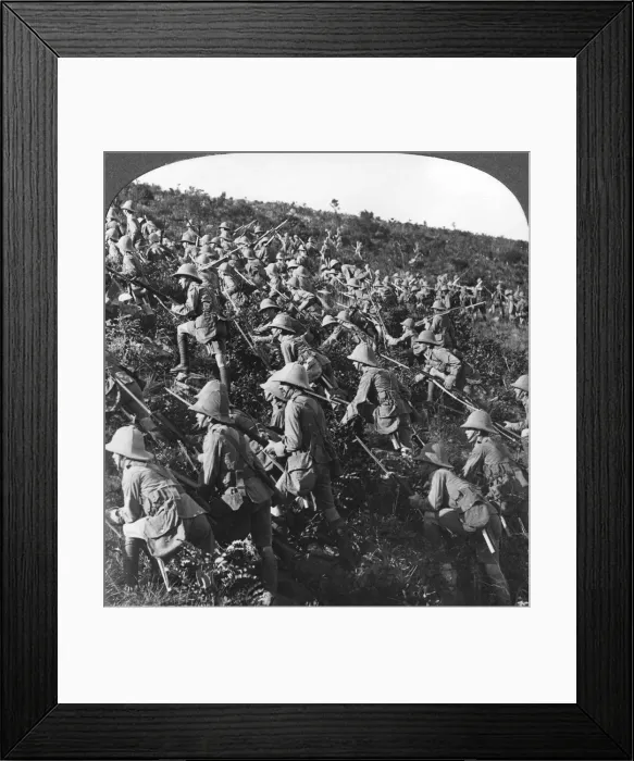 Framed Print : They press on, the true bull dog rush of our troops at Gallipoli, Turkey, World War I, 1915. Artist: Realistic Travels Publishers Framed Print : They press on, the true bull dog rush of our troops at Gallipoli, Turkey, World War I, 1915. Artist: Realistic Travels Publishers
