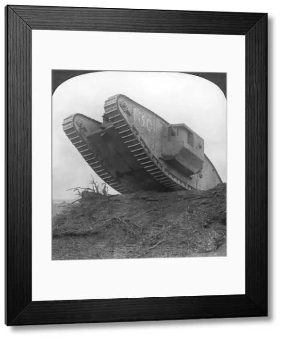 Framed Print : A tank breaking through the wire at Cambrai, France, World War I, c1917-c1918. Artist: Realistic Travels Publishers Framed Print : A tank breaking through the wire at Cambrai, France, World War I, c1917-c1918. Artist: Realistic Travels Publishers