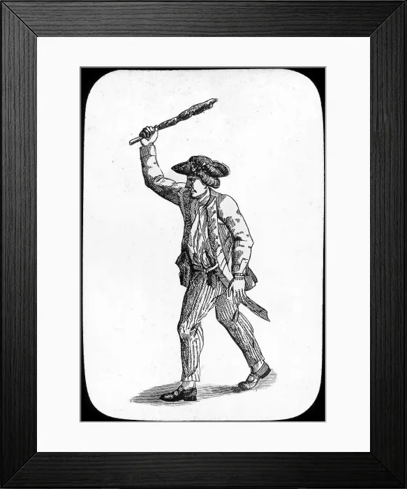 Framed Print : British sailor wielding a club, 1779. Artist: Newton & Co Framed Print : British sailor wielding a club, 1779. Artist: Newton & Co