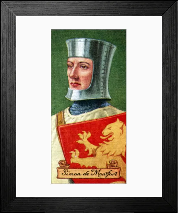 Framed Print : Simon de Montfort, taken from a series of cigarette cards, 1935 Framed Print : Simon de Montfort, taken from a series of cigarette cards, 1935