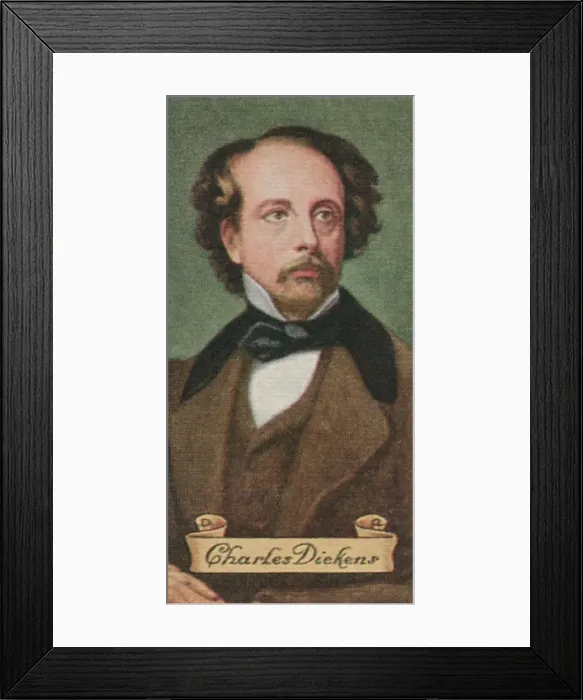 Framed Print : Charles Dickens, taken from a series of cigarette cards, 1935 Framed Print : Charles Dickens, taken from a series of cigarette cards, 1935