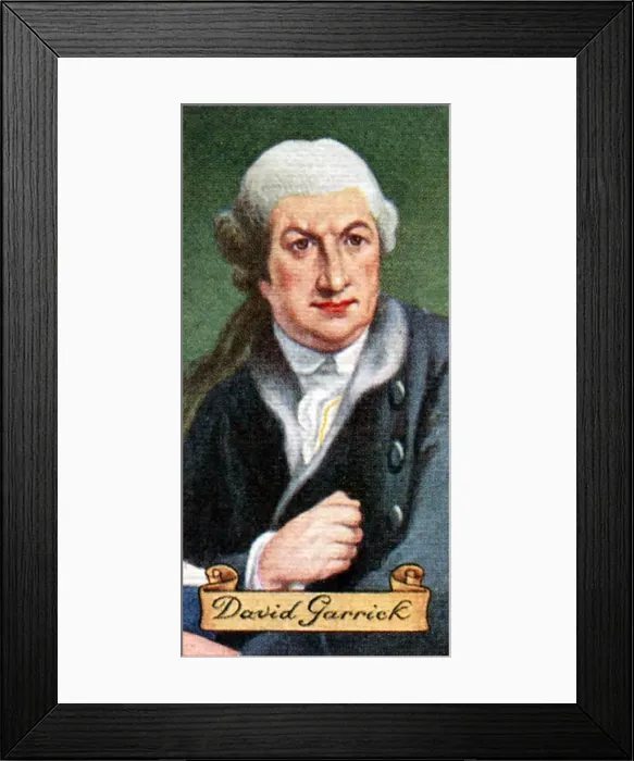 Framed Print : David Garrick, taken from a series of cigarette cards, 1935