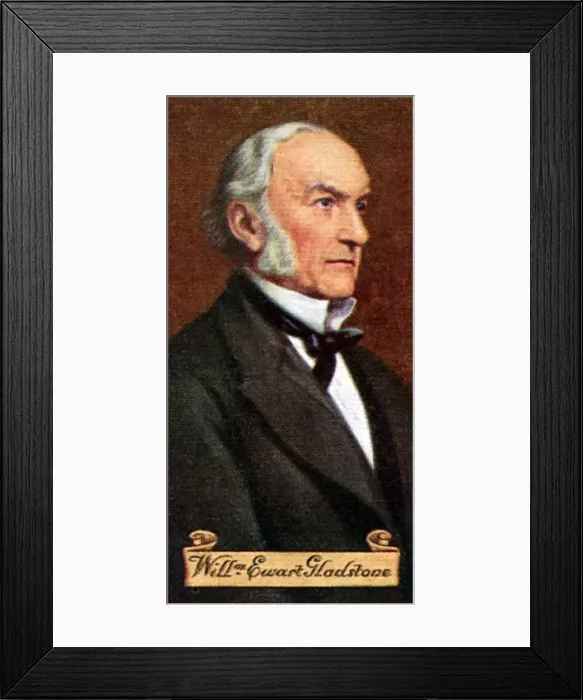 Framed Print : William Ewart Gladstone, taken from a series of cigarette cards, 1935 Framed Print : William Ewart Gladstone, taken from a series of cigarette cards, 1935