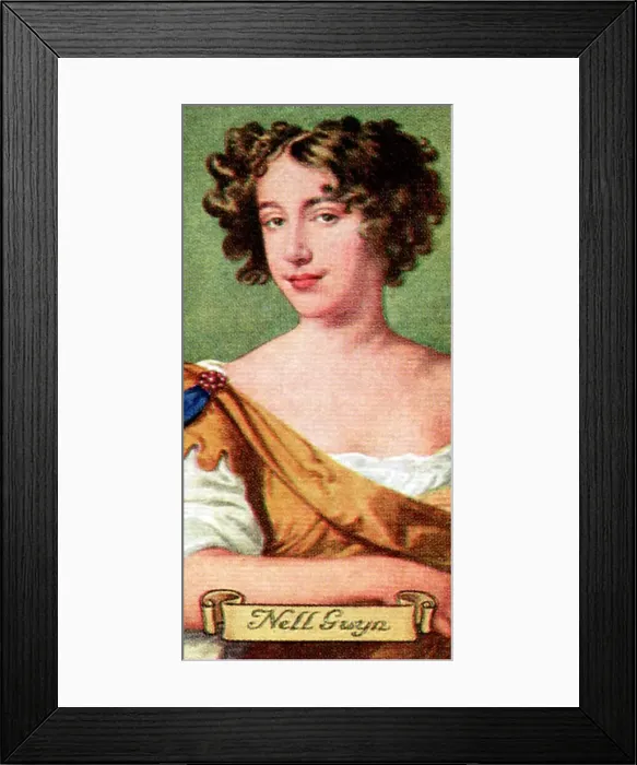 Framed Print : Nell Gwyn, taken from a series of cigarette cards, 1935 Framed Print : Nell Gwyn, taken from a series of cigarette cards, 1935
