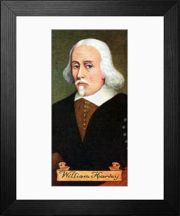 Framed Print : William Harvey, taken from a series of cigarette cards, 1935 Framed Print : William Harvey, taken from a series of cigarette cards, 1935