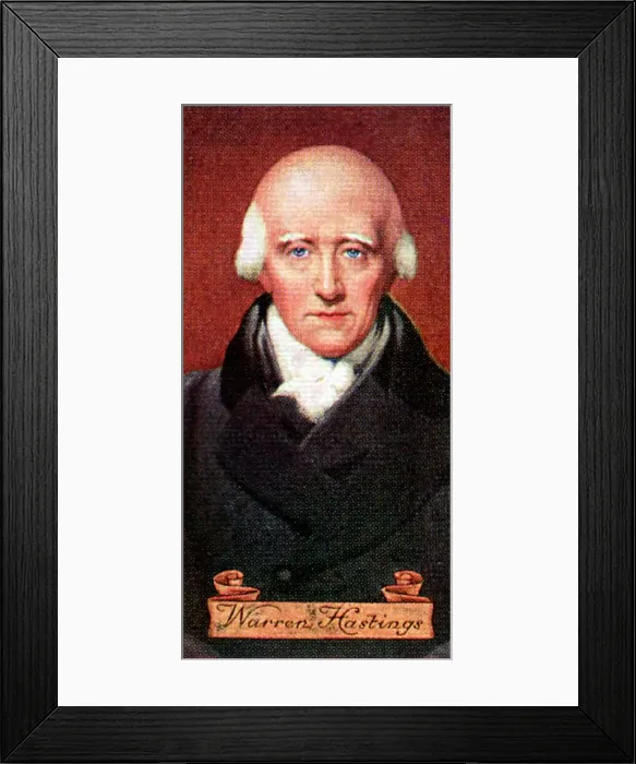 Framed Print : Warren Hastings, taken from a series of cigarette cards, 1935 Framed Print : Warren Hastings, taken from a series of cigarette cards, 1935