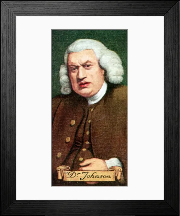 Framed Print : Dr. Johnson, taken from a series of cigarette cards, 1935 Framed Print : Dr. Johnson, taken from a series of cigarette cards, 1935