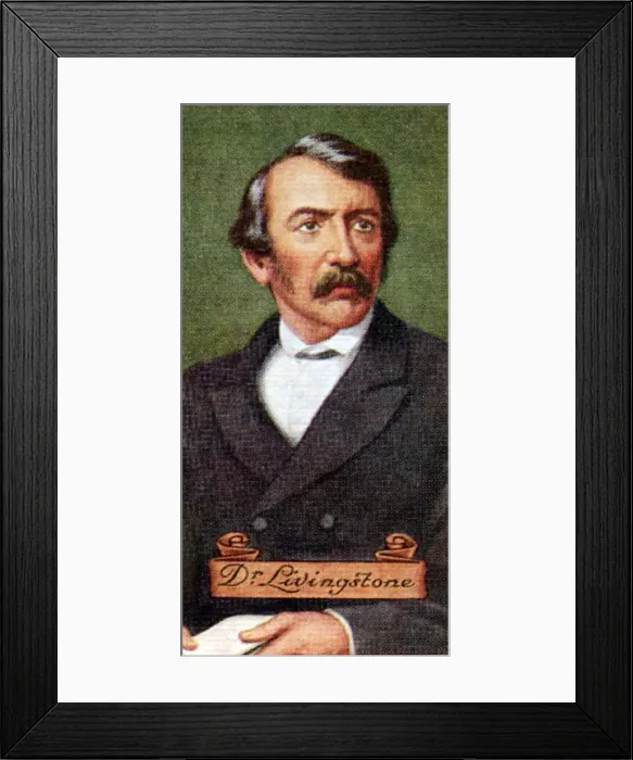 Framed Print : Dr. Livingstone, taken from a series of cigarette cards, 1935 Framed Print : Dr. Livingstone, taken from a series of cigarette cards, 1935