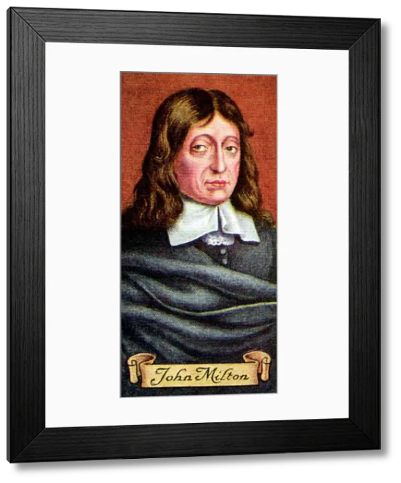 Framed Print : John Milton, taken from a series of cigarette cards, 1935 Framed Print : John Milton, taken from a series of cigarette cards, 1935