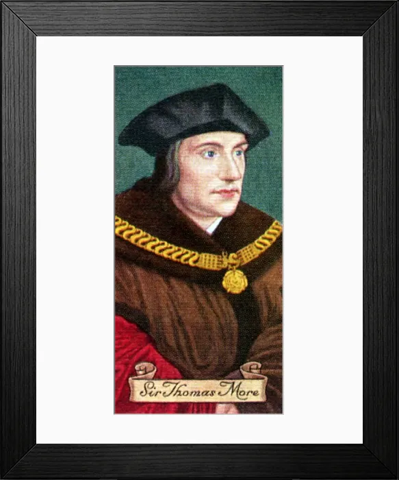 Framed Print : Sir Thomas More, taken from a series of cigarette cards, 1935 Framed Print : Sir Thomas More, taken from a series of cigarette cards, 1935