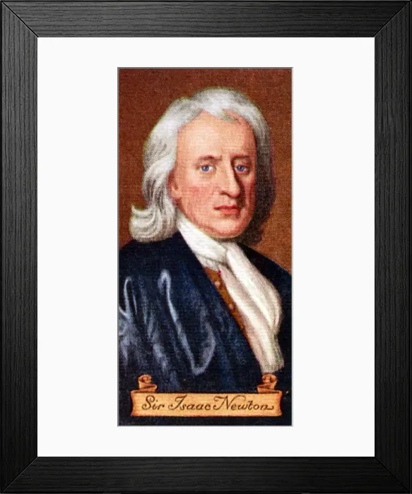 Framed Print : Sir Isaac Newton, taken from a series of cigarette cards, 1935 Framed Print : Sir Isaac Newton, taken from a series of cigarette cards, 1935