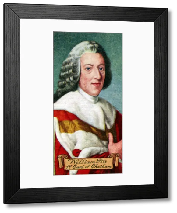 Framed Print : William Pitt, 1st Earl of Chatham, taken from a series of cigarette cards, 1935 Framed Print : William Pitt, 1st Earl of Chatham, taken from a series of cigarette cards, 1935