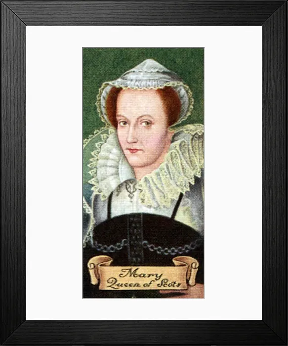 Framed Print : Mary, Queen of Scotts, taken from a series of cigarette cards, 1935 Framed Print : Mary, Queen of Scotts, taken from a series of cigarette cards, 1935