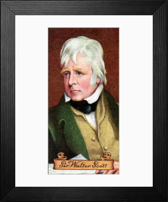 Framed Print : Sir Walter Scott, taken from a series of cigarette cards, 1935 Framed Print : Sir Walter Scott, taken from a series of cigarette cards, 1935