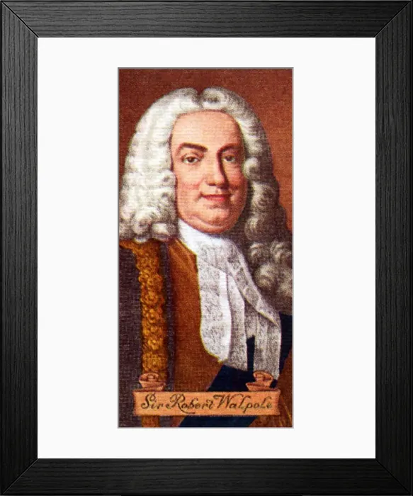 Framed Print : Sir Robert Walpole, taken from a series of cigarette cards, 1935 Framed Print : Sir Robert Walpole, taken from a series of cigarette cards, 1935