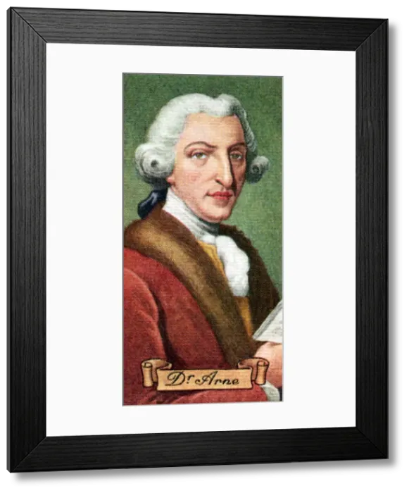 Framed Print : Dr. Arne, upholsterer and composer, taken from a series of cigarette cards, 1935 Framed Print : Dr. Arne, upholsterer and composer, taken from a series of cigarette cards, 1935
