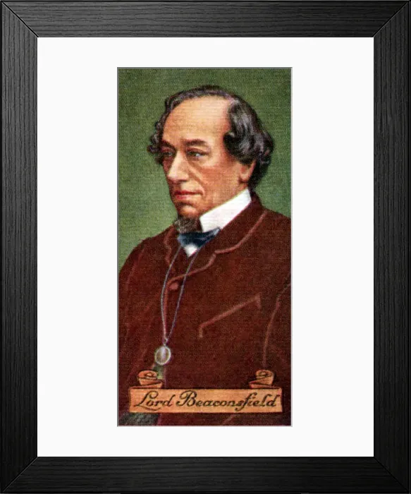 Framed Print : Benjamin Disraeli, Earl of Beaconsfield, taken from a series of cigarette cards, 1935 Framed Print : Benjamin Disraeli, Earl of Beaconsfield, taken from a series of cigarette cards, 1935