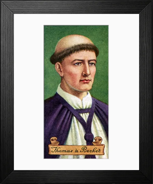 Framed Print : Thomas a Becket, taken from a series of cigarette cards, 1935 Framed Print : Thomas a Becket, taken from a series of cigarette cards, 1935