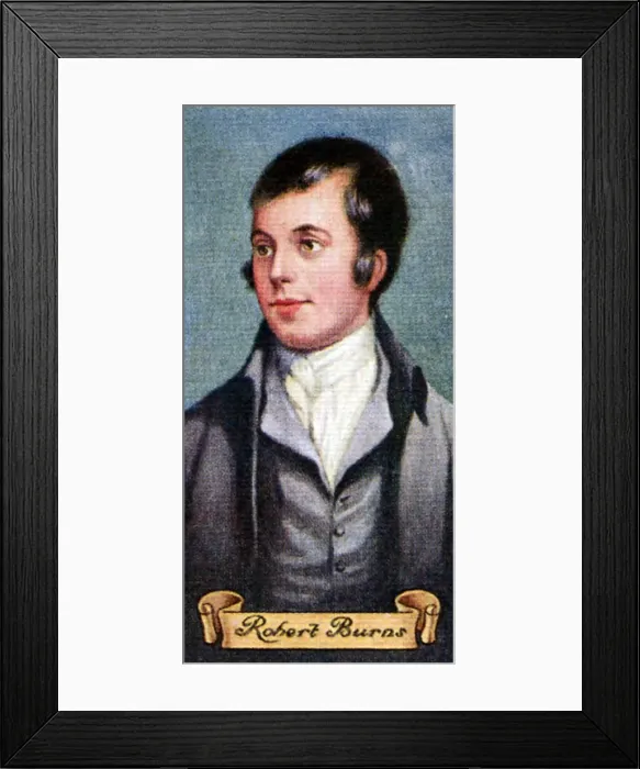 Framed Print : Robert Burns, taken from a series of cigarette cards, 1935 Framed Print : Robert Burns, taken from a series of cigarette cards, 1935