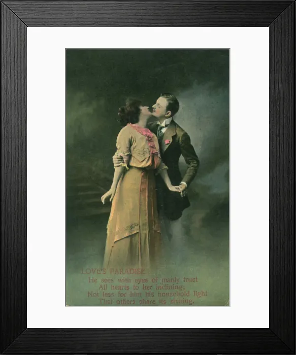 Framed Print : Vintage romantic poatcard Framed Print : Vintage romantic poatcard