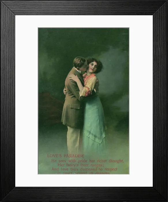 Framed Print : Vintage romantic poatcard Framed Print : Vintage romantic poatcard
