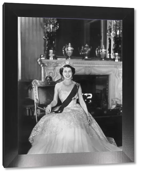 HM Queen Elizabeth II at Buckingham Palace, 12th March 1953. Artist: Sterling Henry Nahum Baron