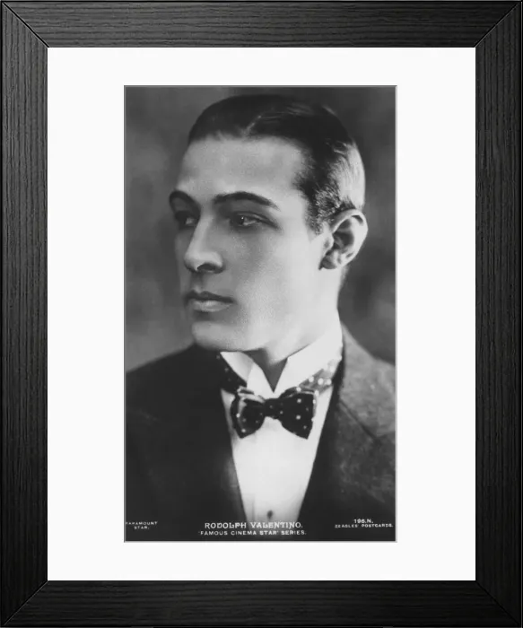 Framed Print : Rudolph Valentino (1895-1926), Italian actor, known simply as Valentino and also an early pop ic Artist: J Beagles & Co Framed Print : Rudolph Valentino (1895-1926), Italian actor, known simply as Valentino and also an early pop ic Artist: J Beagles & Co