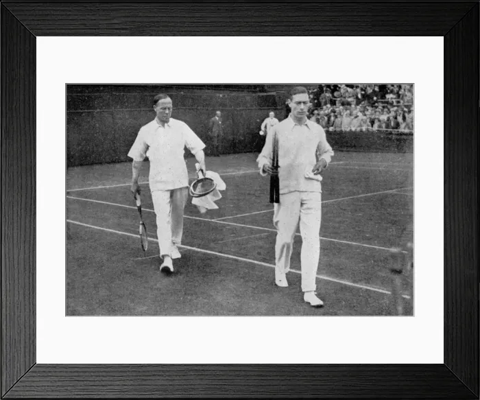 Framed Print : The Duke of York and his doubles partner Wing Commander Sir Louis Greig, Wimbledon 1926. Artist: London News Agency Framed Print : The Duke of York and his doubles partner Wing Commander Sir Louis Greig, Wimbledon 1926. Artist: London News Agency