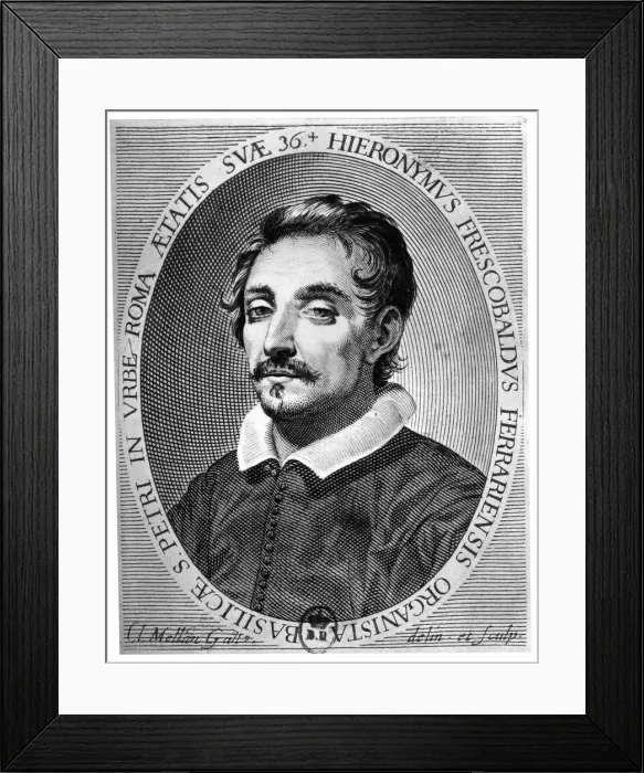 Framed Print : Girolamo Frescobaldi (1583 - 1643) was a musician from Ferrara. Artist: Claude Mellan Framed Print : Girolamo Frescobaldi (1583 - 1643) was a musician from Ferrara. Artist: Claude Mellan