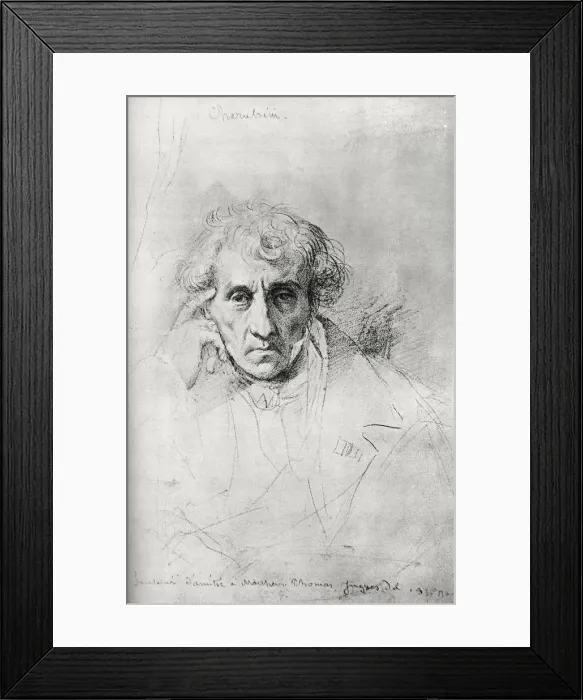 Framed Print : Luigi Cherubini (1760-1842), Italian composer, 1830. Artist: Jean-Auguste-Dominique Ingres Framed Print : Luigi Cherubini (1760-1842), Italian composer, 1830. Artist: Jean-Auguste-Dominique Ingres