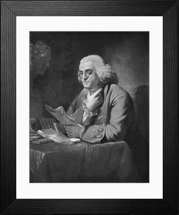 Framed Print : Benjamin Franklin, c1766. Artist: David Martin Framed Print : Benjamin Franklin, c1766. Artist: David Martin