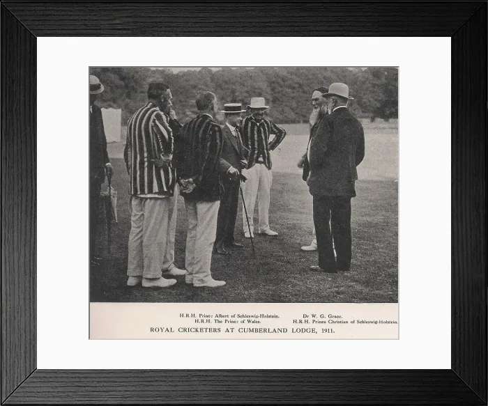 Framed Print : Royal cricketers at Cumberland Lodge, Windsor Great Park, Berkshire, 1911 (1912). Artist: Ernest Brook Framed Print : Royal cricketers at Cumberland Lodge, Windsor Great Park, Berkshire, 1911 (1912). Artist: Ernest Brook