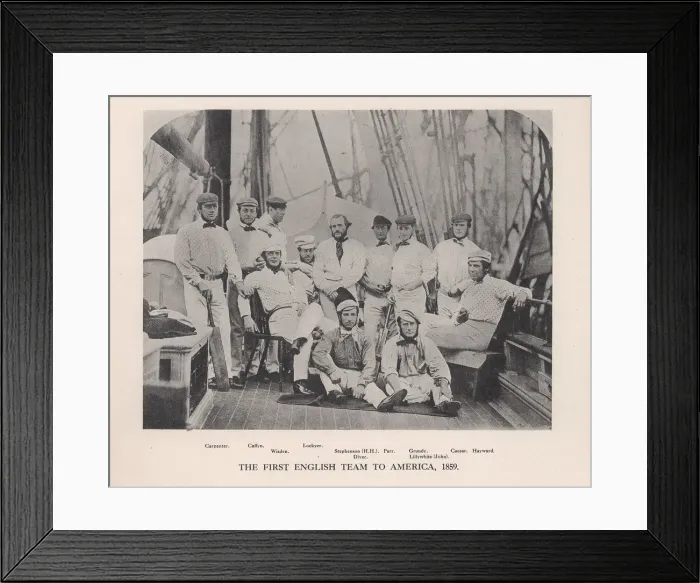 Framed Print : The first English cricket team to tour America, 1859 (1912) Framed Print : The first English cricket team to tour America, 1859 (1912)